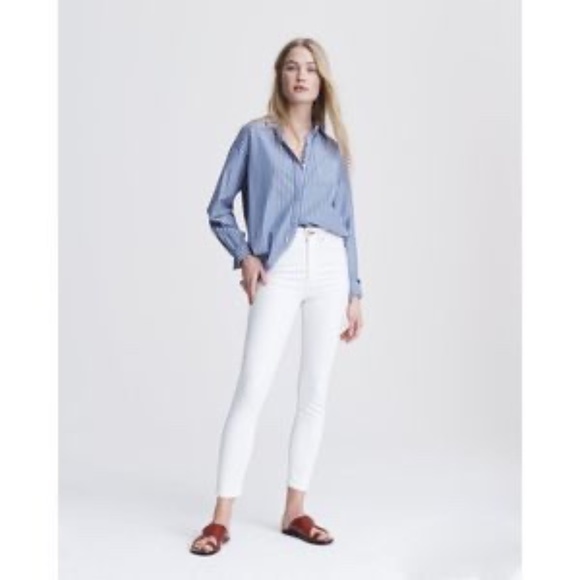 RAG & BONE White High Rise Ankle Skinny - Picture 2 of 9